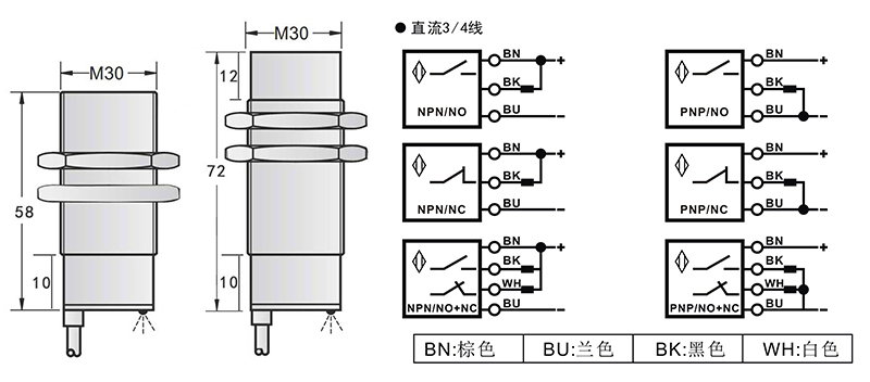 M30高溫150度電感式接近開關